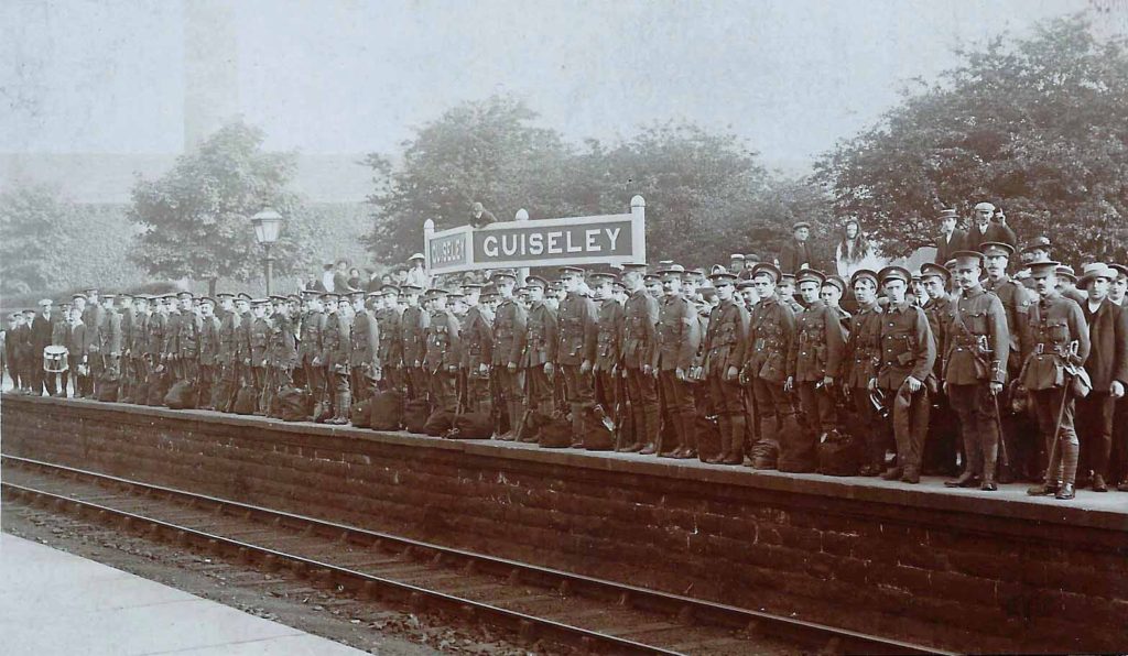 Territorials at Guiseley Station waiting to leave for the Front